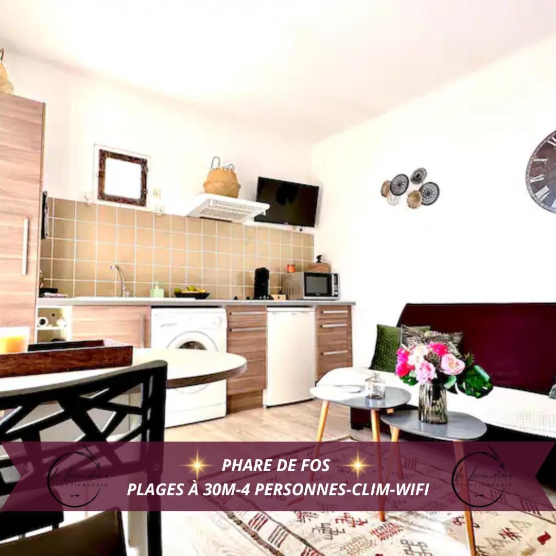 Le Coin De Mer 2, Bord De Mer, Plage 30M, Cosy, Clim, Wifi, 4 Personnes Fos-sur-Mer Eksteriør billede
